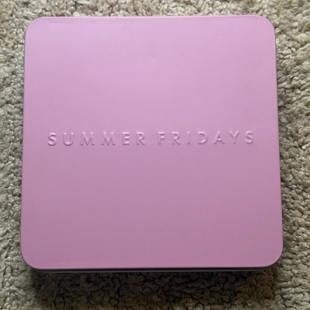 Summer Fridays Pink Embossed Cosmetic Tin